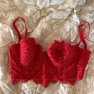 NWOT VS red corset bra